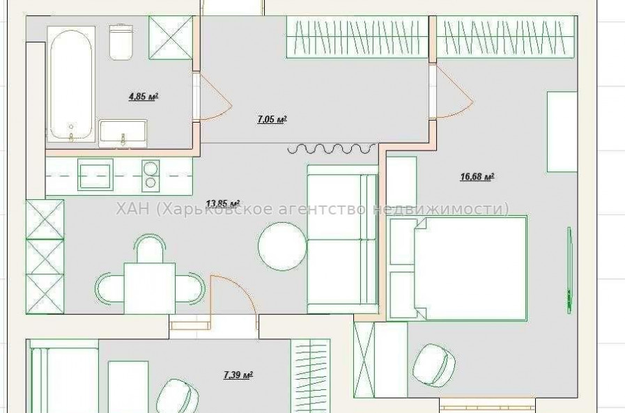 Продам квартиру, Победы просп. , 1  ком., 49 м², евроремонт 