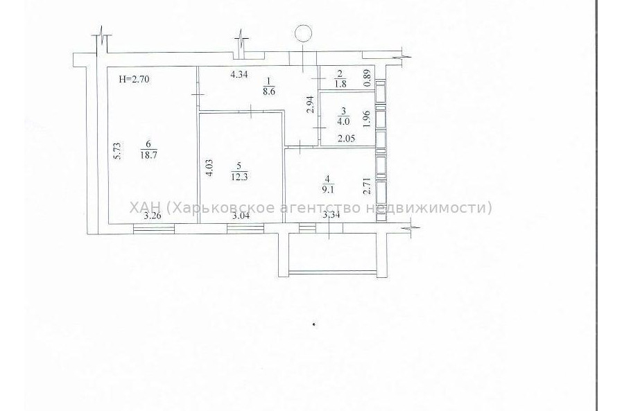 Продам квартиру, Шевченковский пер. , 2 кім., 55 м², без отделочных работ 