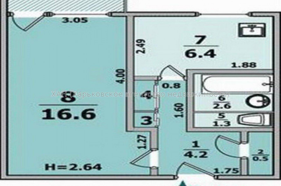 Продам квартиру, Льва Ландау просп. , 1  ком., 30 м², без внутренних работ 
