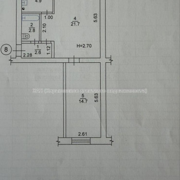 Продам квартиру, 2  ком., 46.70 м², советский ремонт 