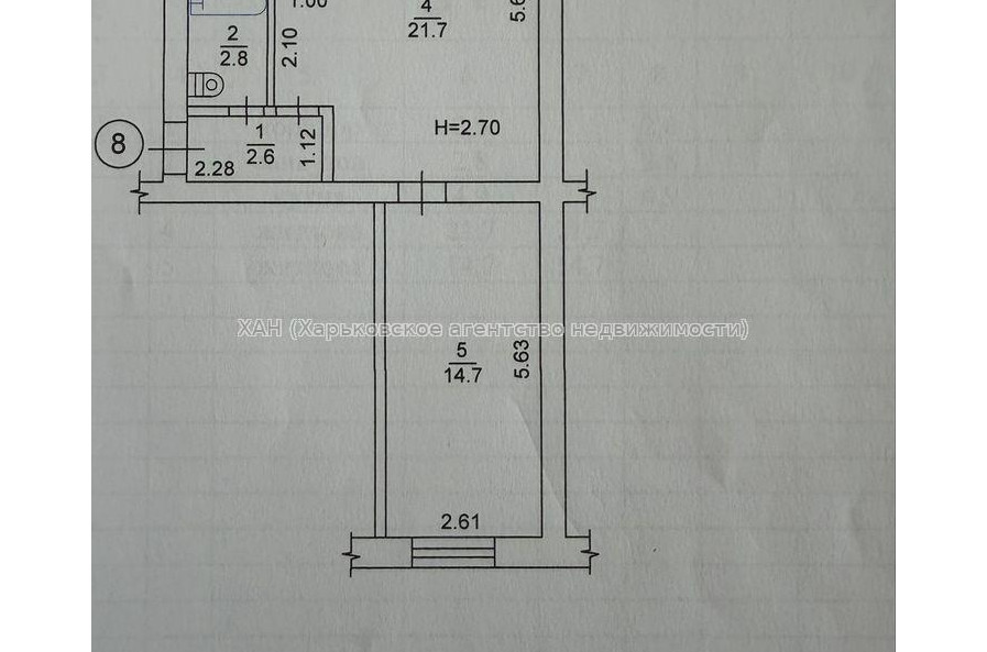 Продам квартиру, 2  ком., 46.70 м², советский ремонт 