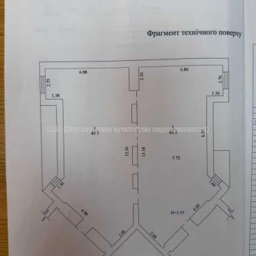 Продам нежилую недвижимость, помещение свободного назначения , 5  ком., 168.80 м², без внутренних работ 