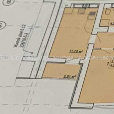 Продам квартиру, Шевченко ул. , 1  ком., 43 м², без внутренних работ 