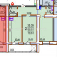 Продам квартиру, Шекспира пер. , 2  ком., 78.61 м², без внутренних работ 
