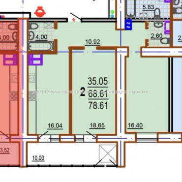 Продам квартиру, Шекспира пер. , 2  ком., 78.61 м², без внутренних работ 
