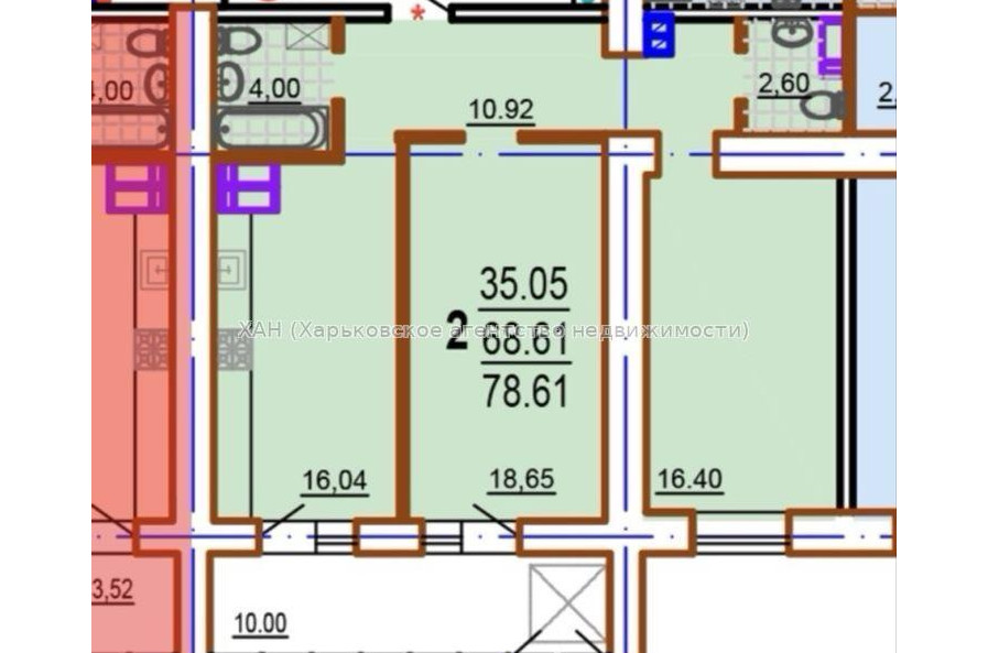 Продам квартиру, Шекспира пер. , 2  ком., 78.61 м², без внутренних работ 