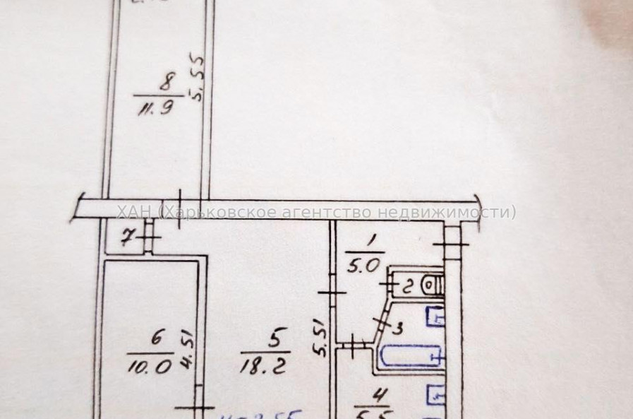 Продам квартиру, Стадионный проезд , 3 кім., 55 м², без отделочных работ 