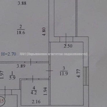 Продам квартиру, Полтавский Шлях ул. , 1  ком., 42.70 м², без внутренних работ 