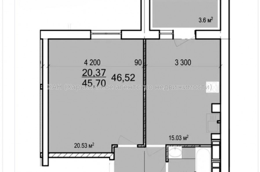 Продам квартиру, Шевченковский пер. , 1  ком., 41.19 м², без внутренних работ 