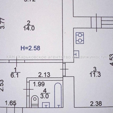 Продам квартиру, Победы просп. , 1  ком., 36.80 м², косметический ремонт 