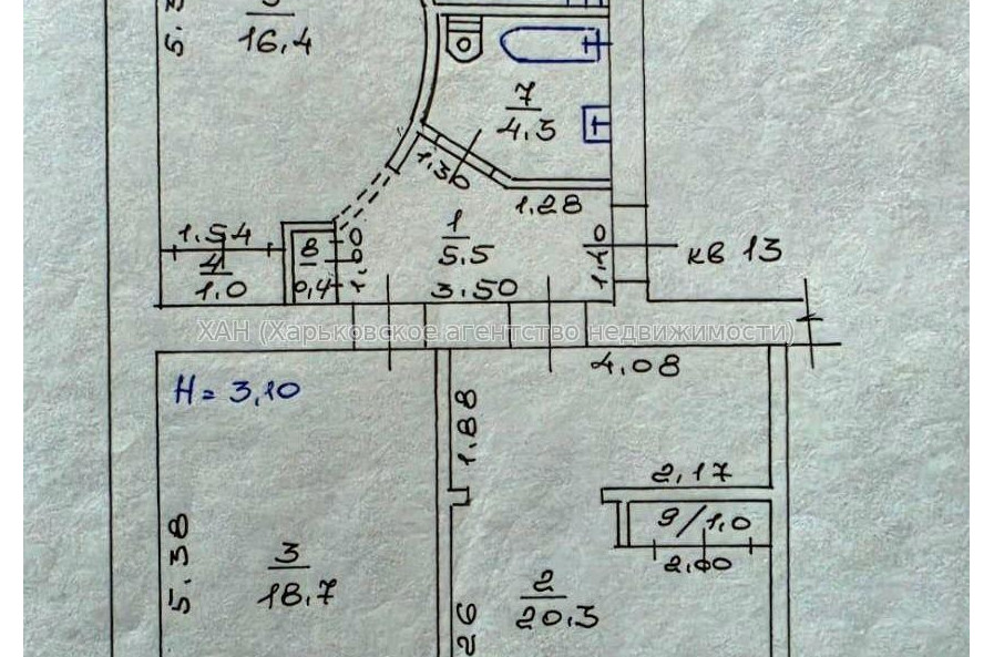 Продам квартиру, Пушкинский въезд , 3  ком., 75.30 м², косметический ремонт 