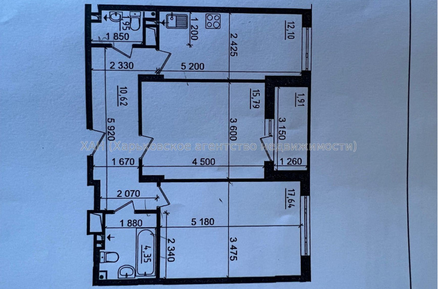 Продам квартиру, Льва Ландау просп. , 2 кім., 64.36 м², без внутренних работ 