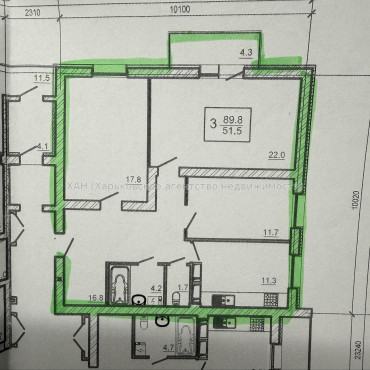 Продам квартиру, Непокоренных ул. , 3  ком., 90 м², без внутренних работ 