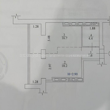 Продам квартиру, Полтавский Шлях ул. , 1 кім., 41.90 м², без ремонта 