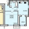 Продам квартиру, Полтавский Шлях ул. , 1 кім., 43.29 м², без внутренних работ 