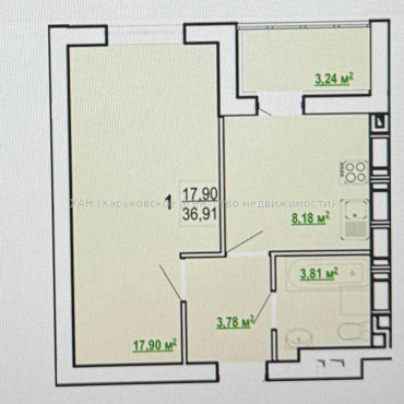 Продам квартиру, Борткевича ул. , 1 кім., 37 м², без отделочных работ 