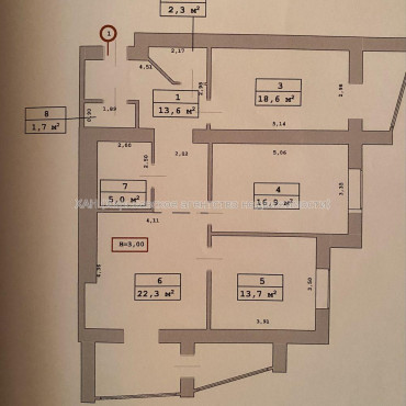 Продам квартиру, Искринский пер. , 3  ком., 96 м², частичный ремонт 