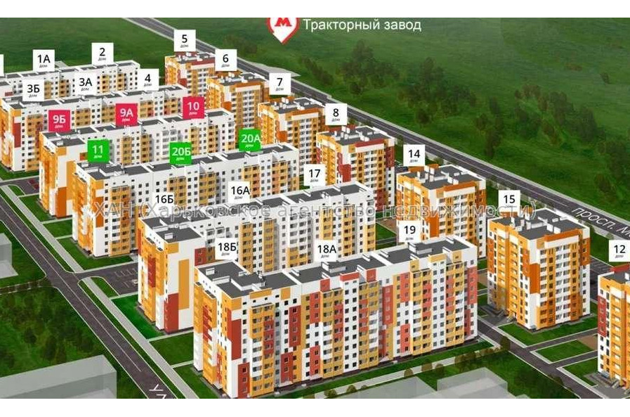 Продам квартиру, Героев Харькова просп. , 1 кім., 42 м², без внутренних работ 