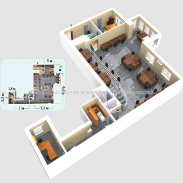 Сдам нежилую недвижимость, офисное помещение , 1  ком., 140 м², капитальный ремонт 