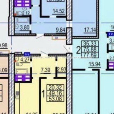 Продам квартиру, Клочковская ул. , 2  ком., 61 м², без внутренних работ 