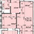 Продам квартиру, Мира ул. , 1  ком., 39.45 м², без внутренних работ 