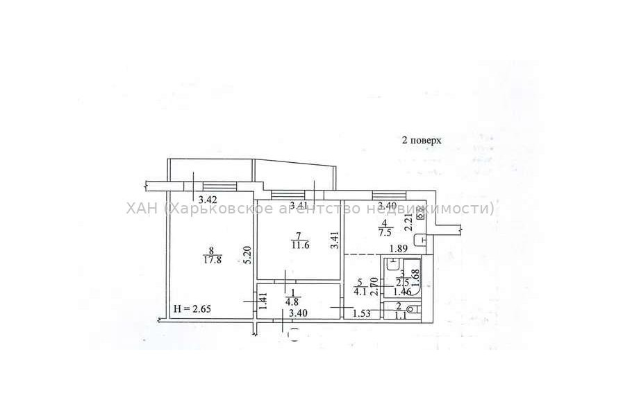 Продам квартиру, Танкопия ул. , 2  ком., 51 м², косметический ремонт 