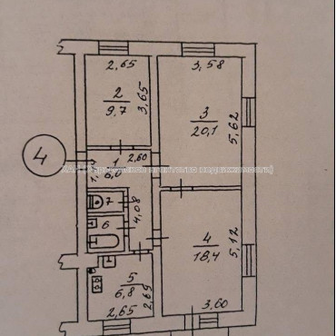 Продам квартиру, Молчановский пер. , 3 кім., 66 м², косметический ремонт 