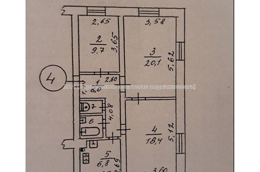 Продам квартиру, Молчановский пер. , 3 кім., 66 м², косметический ремонт 