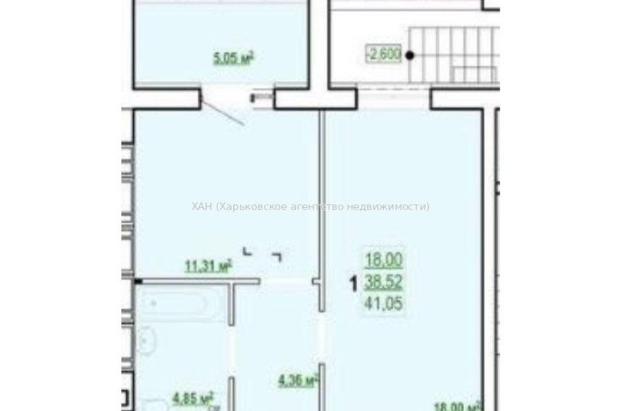 Продам квартиру, Полтавский Шлях ул. , 1  ком., 40 м², без внутренних работ 