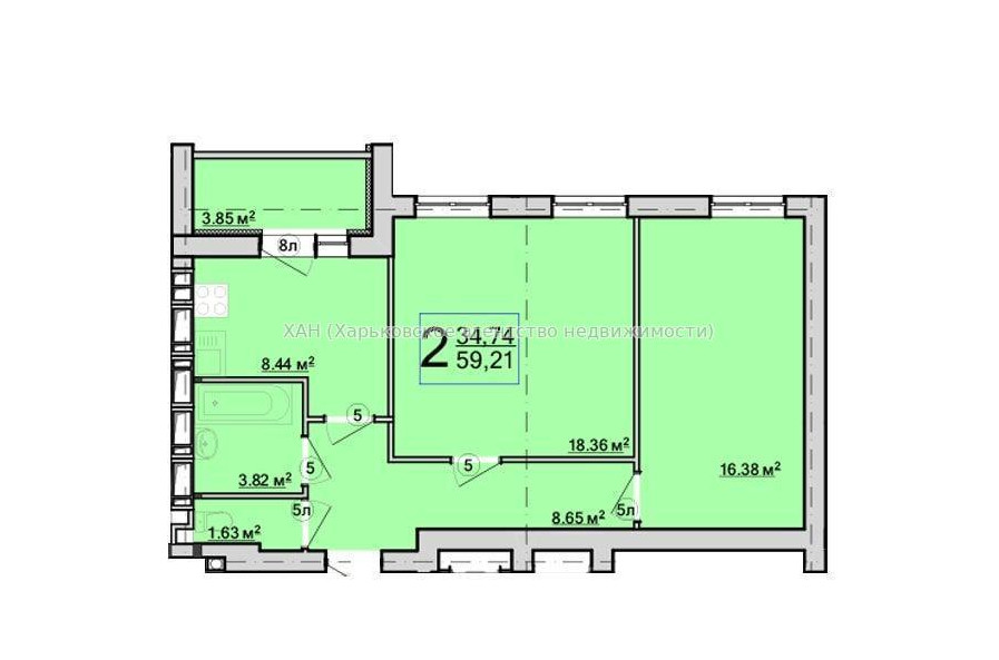 Продам квартиру, Барабашова академика ул. , 2  ком., 59 м², евроремонт 