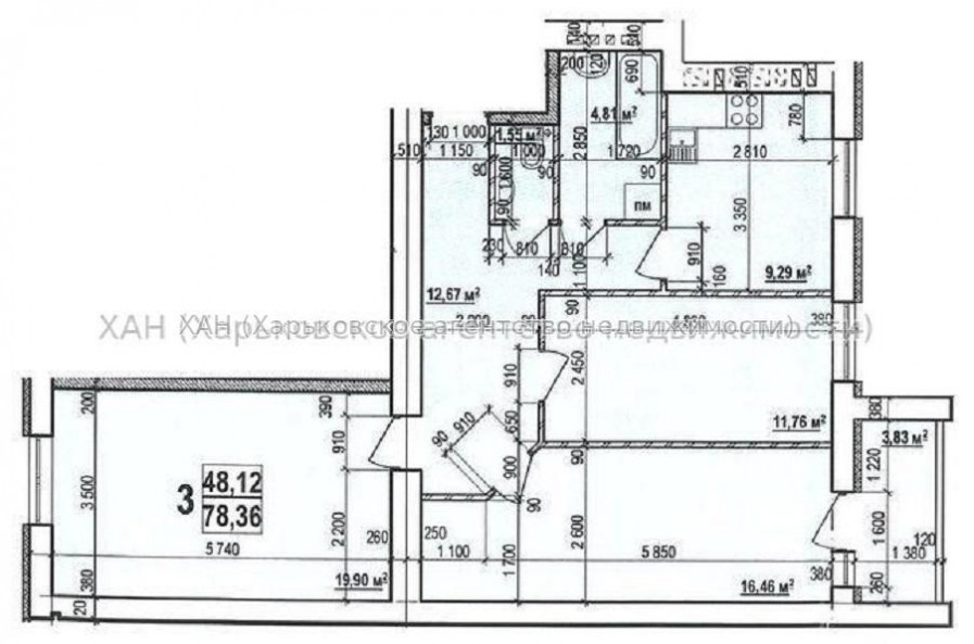 Продам квартиру, Мира ул. , 3  ком., 80 м², капитальный ремонт 