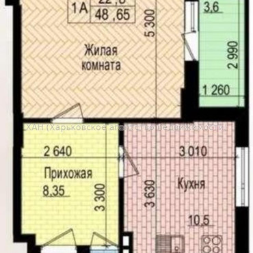 Продам квартиру, Льва Ландау просп. , 1  ком., 48 м², без ремонта 