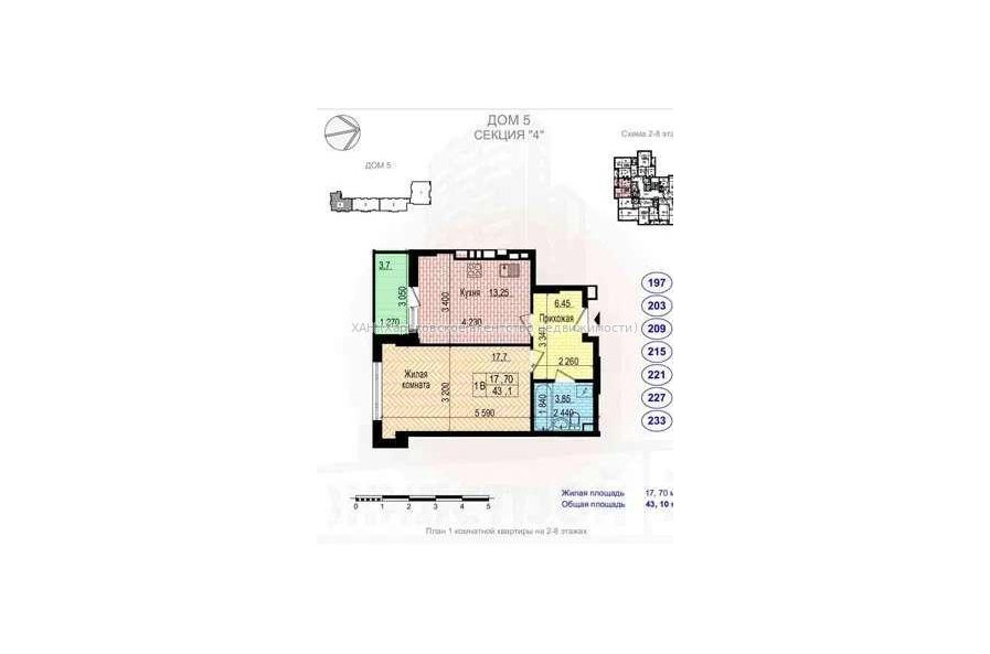 Продам квартиру, Льва Ландау просп. , 1 кім., 43 м², без внутренних работ 