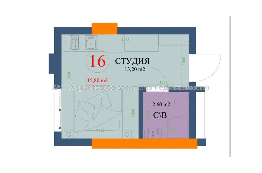 Продам квартиру, Куликовская ул. , 1  ком., 16 м², без отделочных работ 