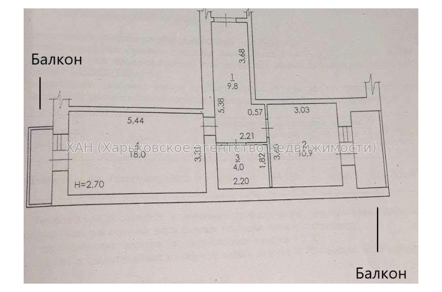 Продам квартиру, Роганская ул. , 1 кім., 45.80 м², без внутренних работ 