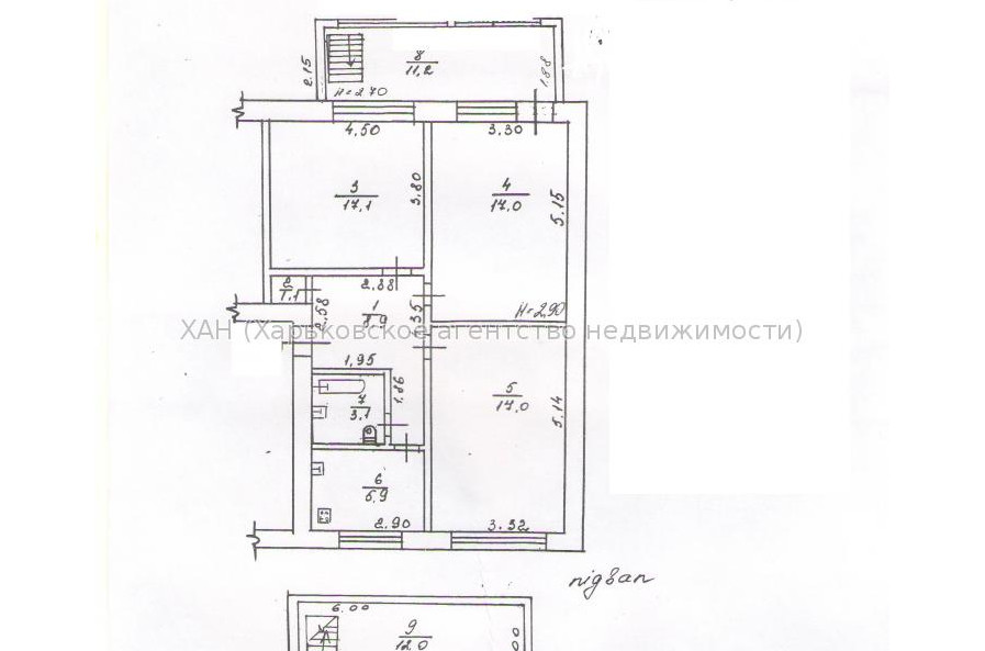 Продам квартиру, Пушкинский въезд , 3  ком., 93 м², косметический ремонт 