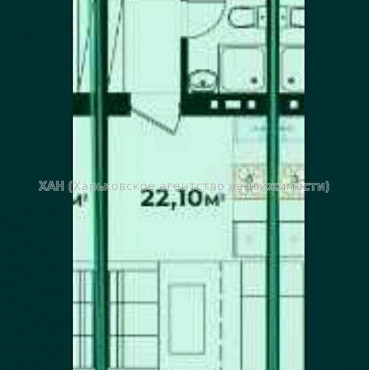 Продам квартиру, Героев Харькова просп. , 1  ком., 22 м², без внутренних работ 