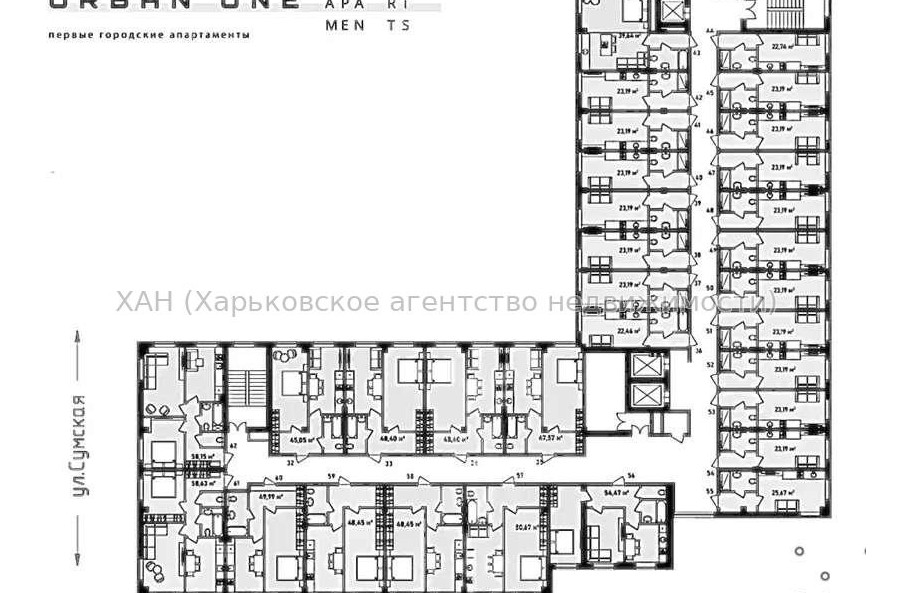 Продам квартиру, Сумская ул. , 1  ком., 23 м², без внутренних работ 