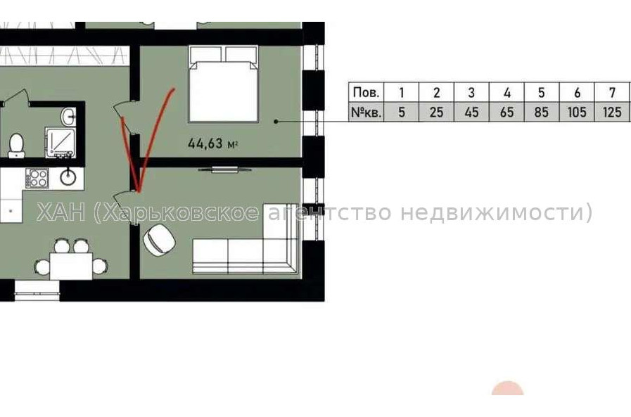 Продам квартиру, Московский просп. , 2  ком., 44 м², без ремонта 