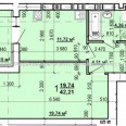 Продам квартиру, Героев Харькова просп. , 1  ком., 42.21 м², без внутренних работ 
