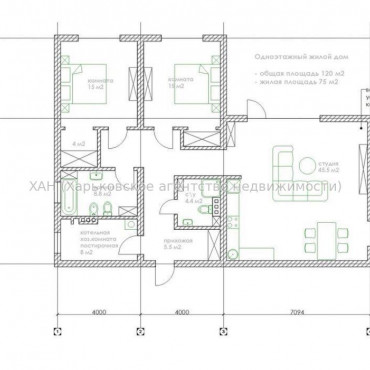 Продам дом, 120 м², 10 сот., без отделочных работ 