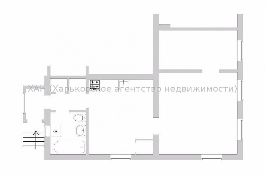 Продам квартиру, Белобровский пер. , 2  ком., 51 м², косметический ремонт 