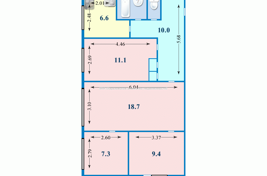Продам квартиру, Аэрокосмический пр. , 4  ком., 69 м², без ремонта 