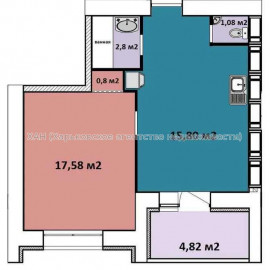 Продам квартиру, Елизаветинская ул. , 1  ком., 42 м², без внутренних работ