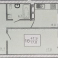 Продам квартиру, Непокоренных ул. , 1 кім., 47.90 м², без внутренних работ 