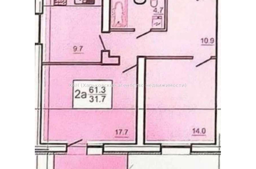 Продам квартиру, Непокоренных ул. , 2 кім., 61 м², без внутренних работ 