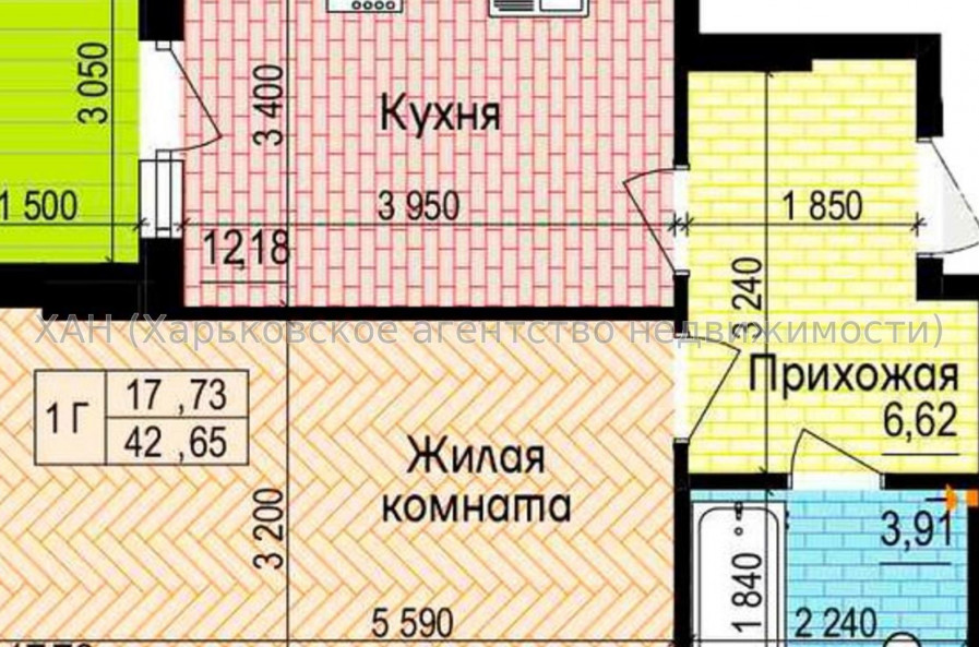 Продам квартиру, Льва Ландау просп. , 1 кім., 42.70 м², без внутренних работ 