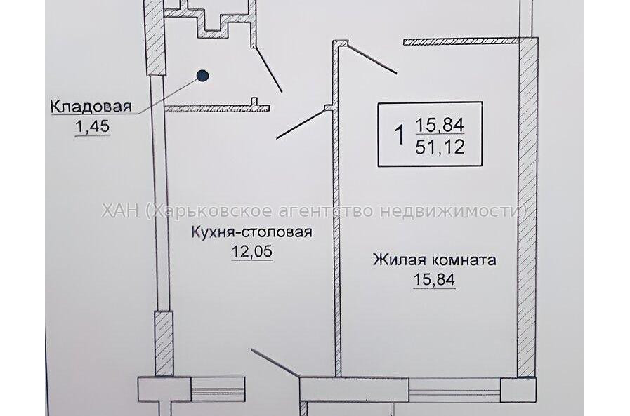 Продам квартиру, Победы просп. , 2  ком., 52.60 м², без внутренних работ 