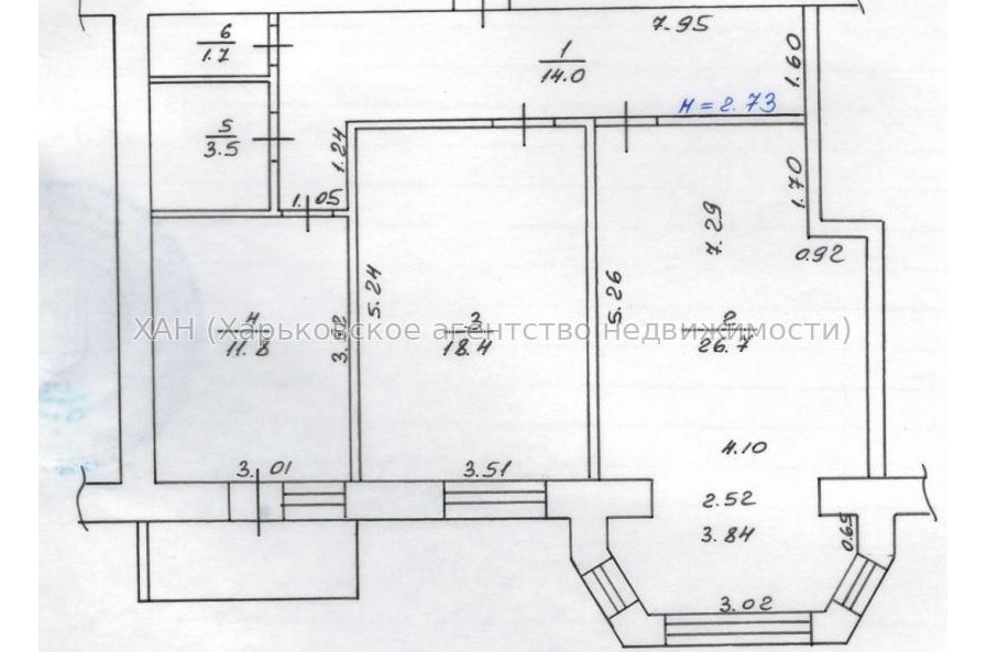 Продам квартиру, Архитектора Алёшина просп. , 2 кім., 77 м², без внутренних работ 