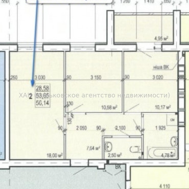 Продам квартиру, Шевченковский пер. , 2 кім., 56 м², без внутренних работ  - фото 4 Продам квартиру, Шевченковский пер. , 2 кім., 56 м², без внутренних работ